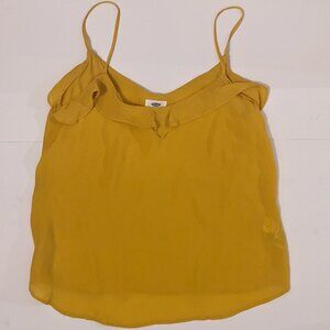 Old Navy Mustard Yellow Ruffle Tank Top - Size Small